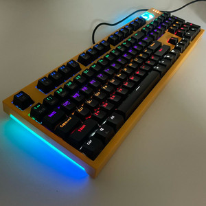 앱코해커 K660ARC 옐로 키보드 마우스 헤드셋 스피