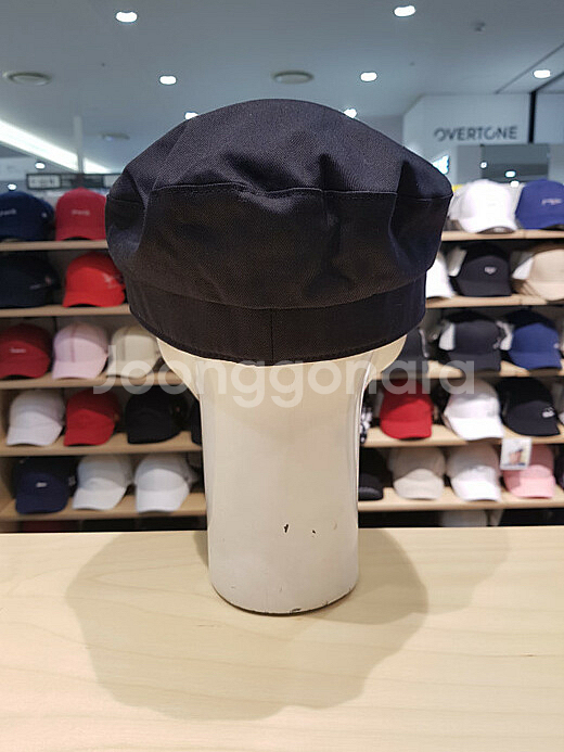 (새상품)엘르 베레모 금장 빵모자 검정 블랙 체인 캡텐--3