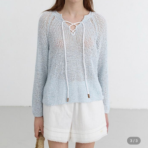 던스트 CROCHET EDGE TRIM KNIT LIG