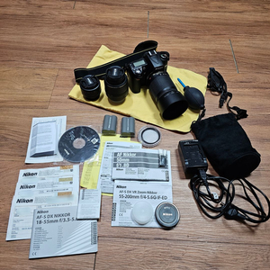 니콘 D90 Nikon 렌즈3 바디 충전기배터리풀규성