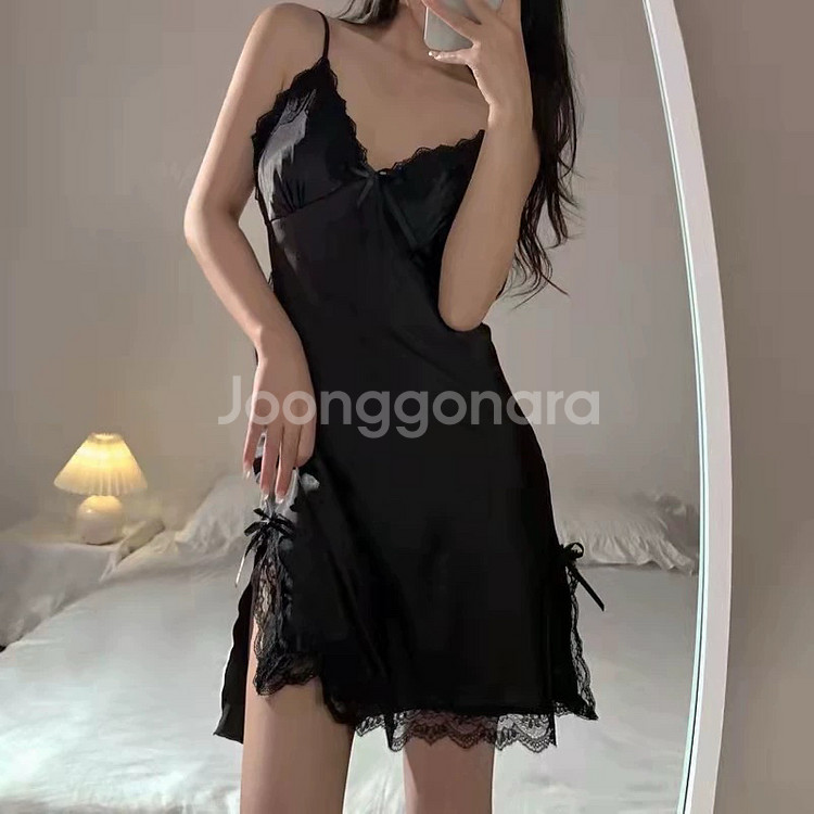 (새상품) 잠옷 원피스 블랙/화이트--0