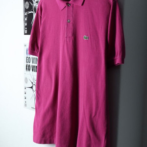 (L-XL) 라코스테 반팔 카라 티셔츠 퍼플 올드스쿨