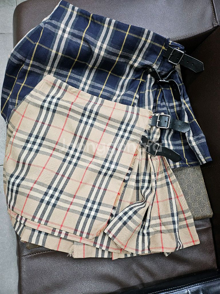 버버리 노바체크 랩 스커트--3
