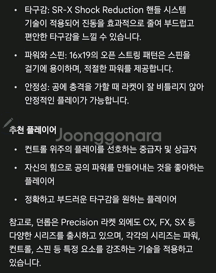 던롭 Precision 100 Tour 테니스 라켓--6
