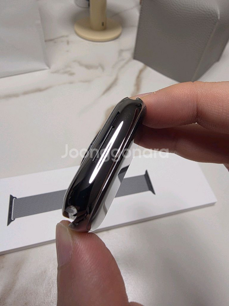 애플워치8 45mm 스테인리스 셀룰러 밀레니즈루프 포함--3