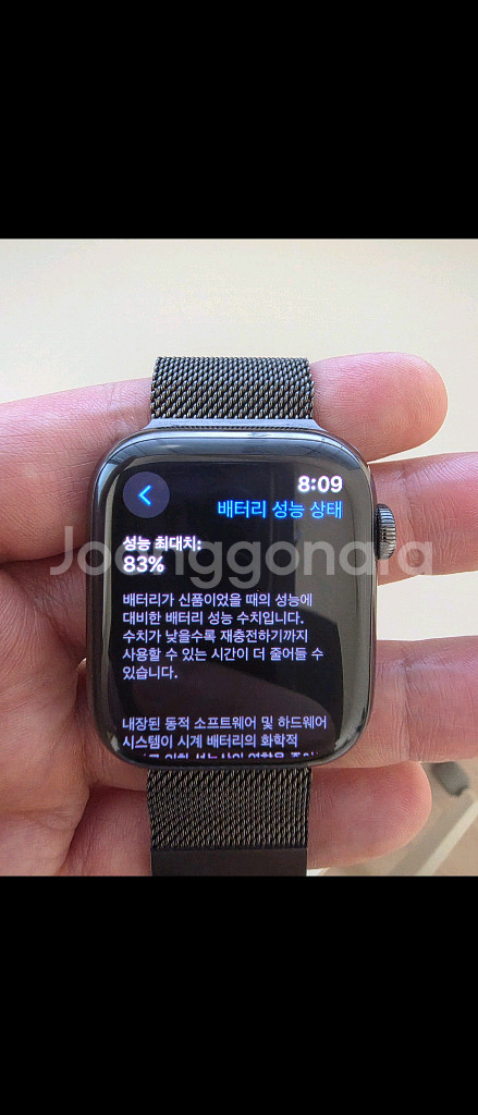 애플워치8 45mm 스테인리스 셀룰러 밀레니즈루프 포함--7