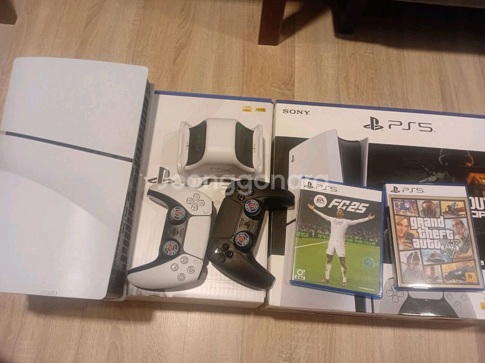 ps5 슬림 +추가패드 +정품충전기 풀 구성품--5