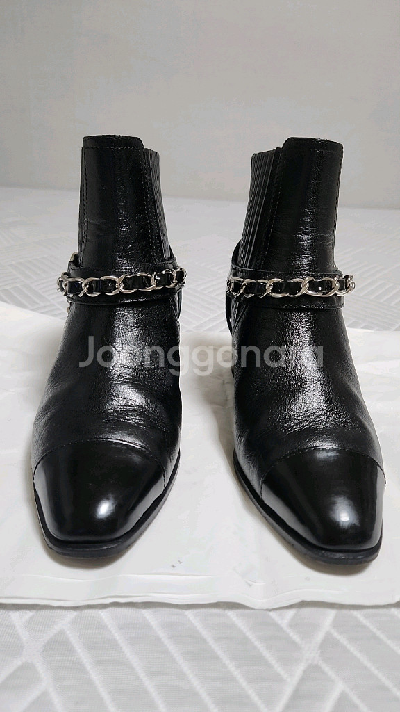 샤넬 실버체인 앵클부츠--0
