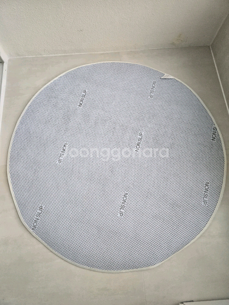 화이트 둥근 러그 카페트--1