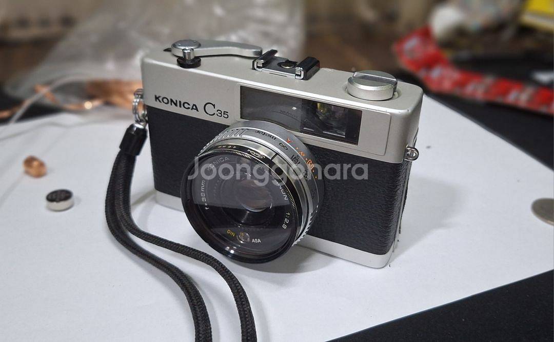 Konica 코니카 C35 E&L 빈티지 필름카메라--0