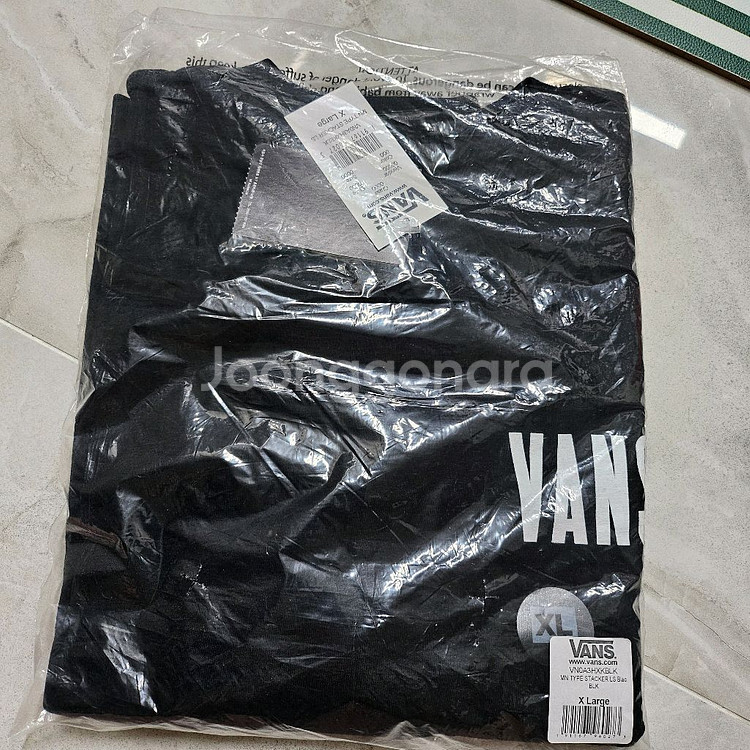 VANS반스 남성 타이프 스태커 롱~티셔츠 블랙 XL--5