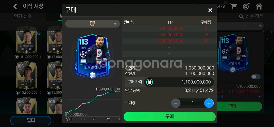 23챔스 메시 fc모바일--0