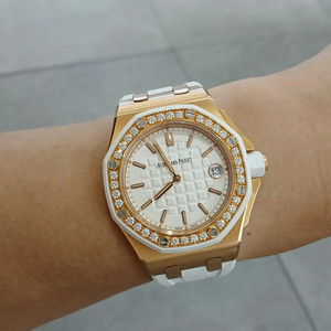 오데마피게 로얄오크 오프셔 로즈골드 레이디 37MM