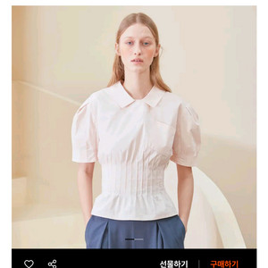 바이탈싸인 핀턱 포켓 블라우스(라이트핑크)