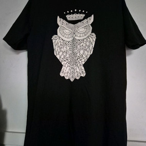 MUZAK 무자크 부엉이 프린팅 블랙 원피스