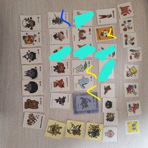 스폰지밥,카카오 프렌즈,쿠키런,포켓몬,오버액션 띠부씰