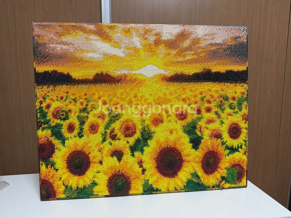 해바라기 노을 보석십자수 완성품--0