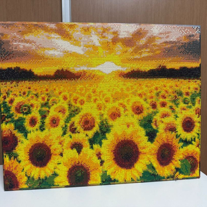 해바라기 노을 보석십자수 완성품