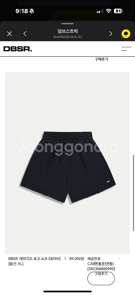 DBSR 덤브스트럭 데미지드 로고 팬츠 XL--0
