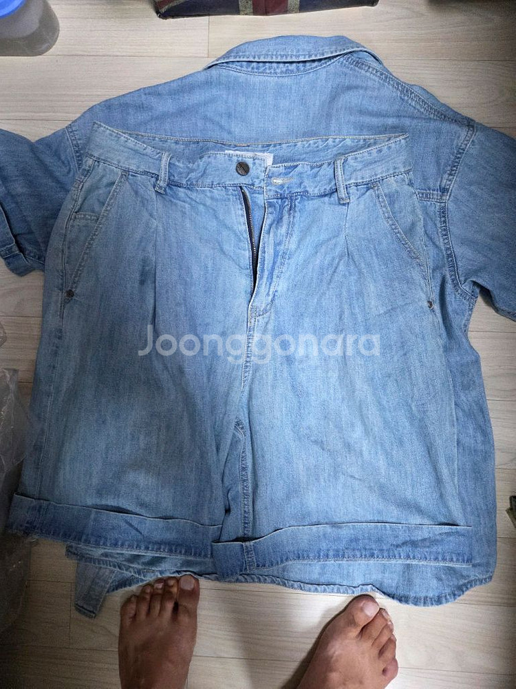미나브 정품 반바지 연천 데님 셋업 32,100사이즈--5