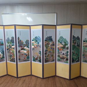 8폭 자수 병풍 고급스러워요