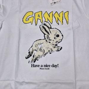 가니 Ganni 토끼 Bunny 티셔츠 T3996 미듐