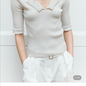 더릴 Double collar knit _ Ivory