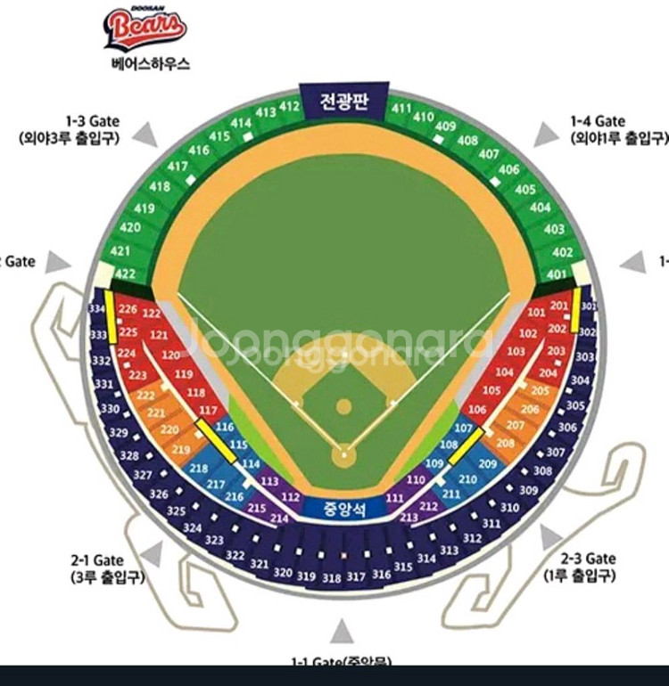 8/16토 기아 두산3루 외야 좌통로 2연석+2연석--0