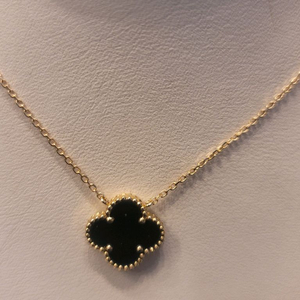 18금. 옐로우 골드. 클로버 목걸이 1.25