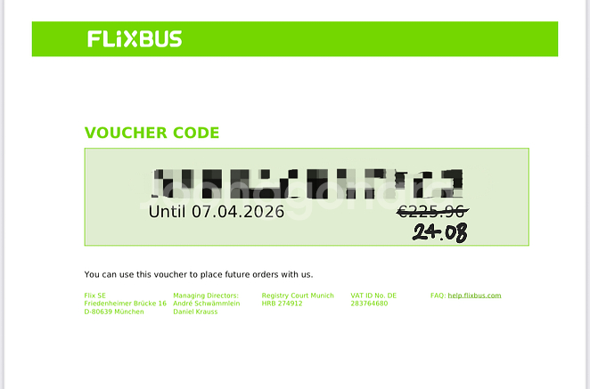 플릭스버스 (flixbus) 바우쳐 82.05유로--1