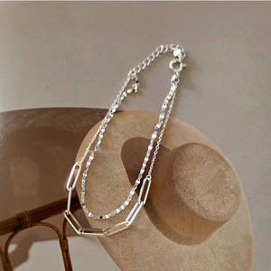 S925 실버 두줄 체인 팔찌 순은 팔찌