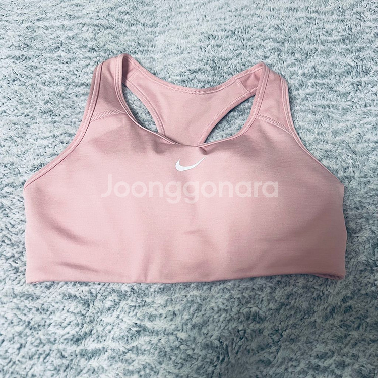 나이키 스우시 미디엄 서포트 핑크 스포츠브라 (M)--2
