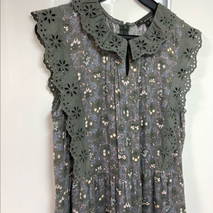 써스데이아일랜드 아사면 레이스 카라 플라워 롱원피스