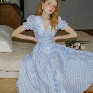 쎄뮤아듀 alice checkered dress