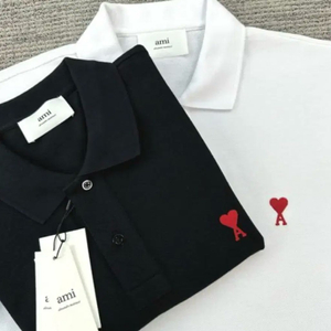 QR정품)아미 ami 카라 반팔티셔츠 남녀공용 블랙&화
