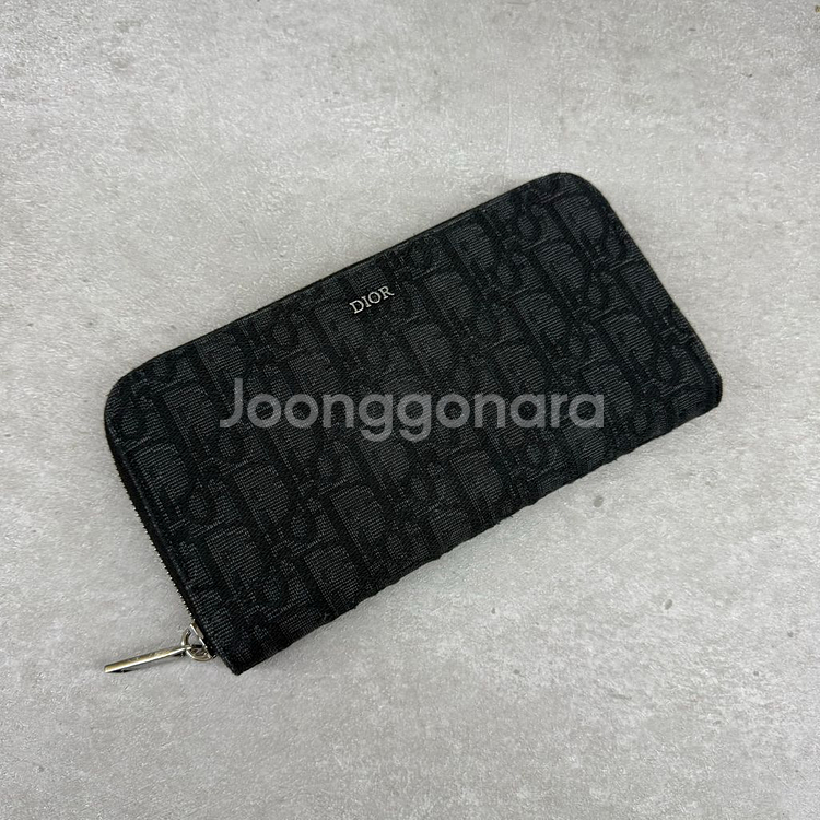 [정품]디올 오블리크 지퍼돌이 장지갑--1