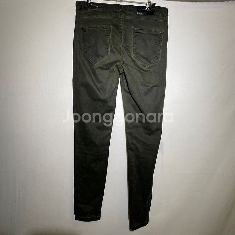 38)자라 여성 워싱 코튼 스판 면바지--5