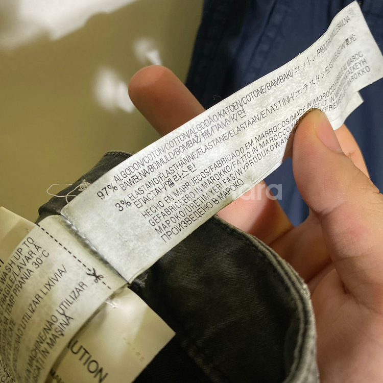 38)자라 여성 워싱 코튼 스판 면바지--7