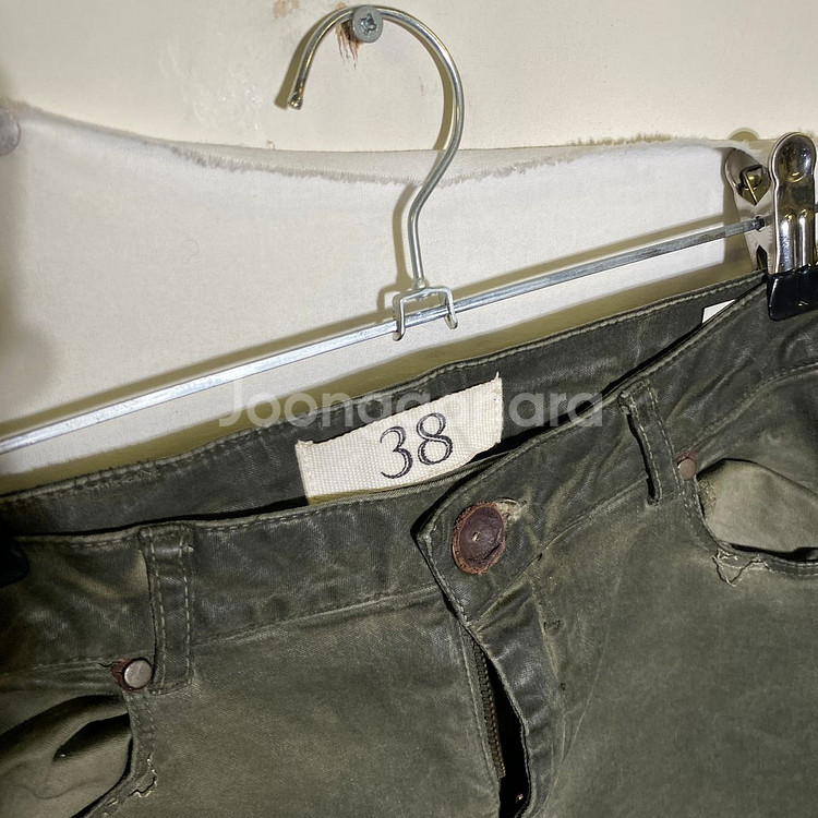 38)자라 여성 워싱 코튼 스판 면바지--3