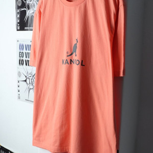 (L-XL) 캉골 반팔 티셔츠 주황 로고 올드스쿨