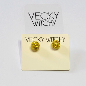 [VECKY WITCHY] 8mm 옐로우 실버 귀걸이