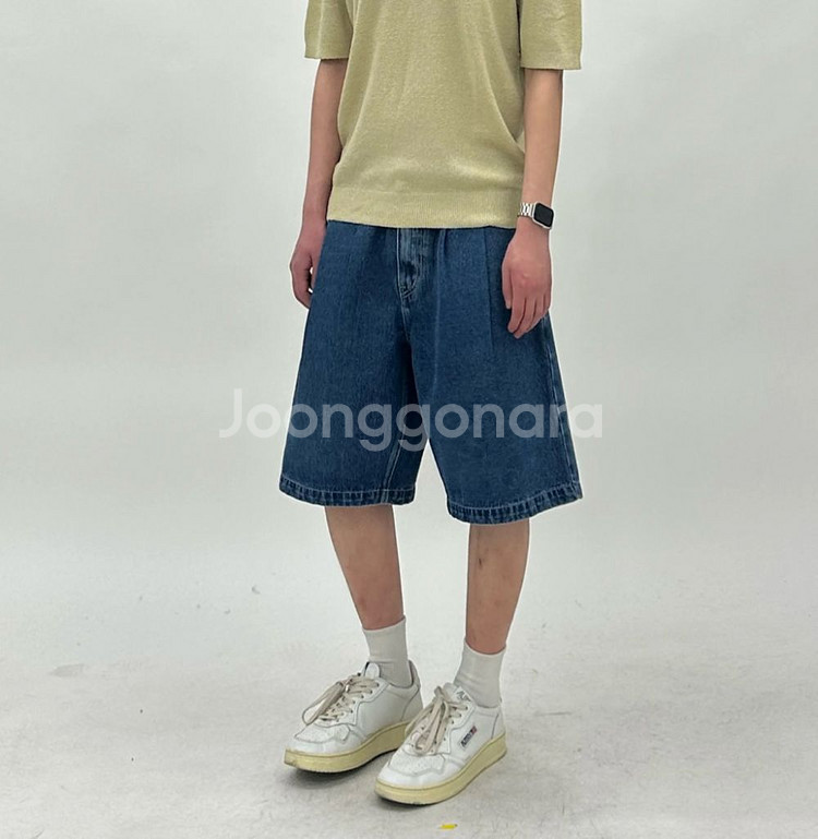 [M] 키뮤어 버뮤다 데님 하프팬츠 딥블루--0