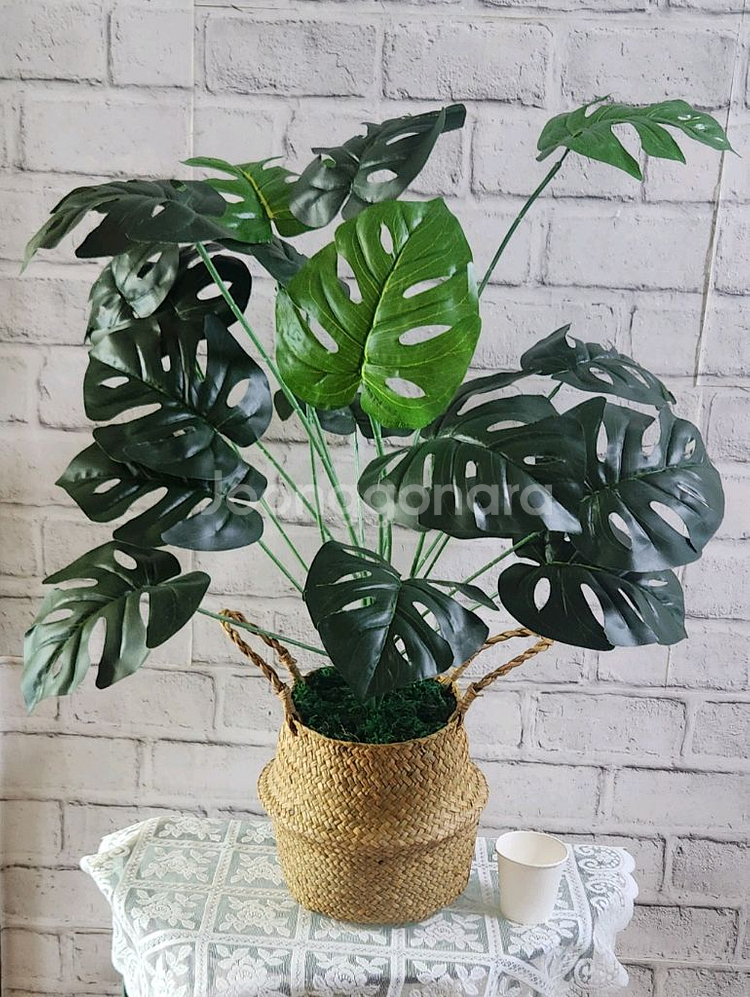 새상품)대형 몬스테라 조화 해초바구니 인테리어소품--6