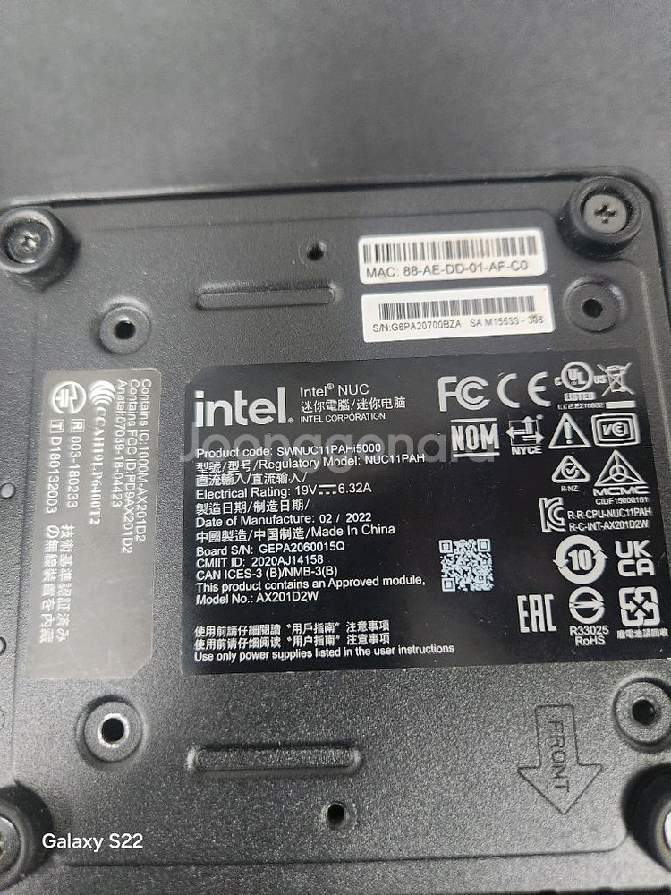 미니PC NUC11 I5 1135G7 팝니다.--1