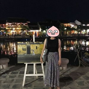 패턴 롱 스커트