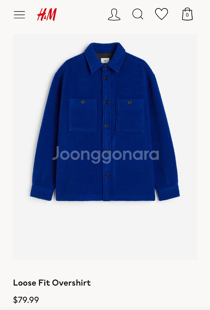 H&M 루즈핏 오버셔츠 자켓 L사이즈--3