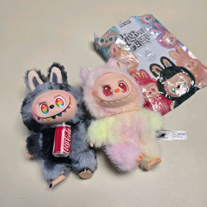 팝마트 라부부 인형 2개 일괄 / 콜라병 레인보우
