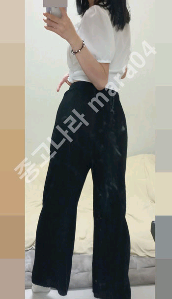 S/S 와이드 주름 팬츠 Free/Black (착샷O)--2