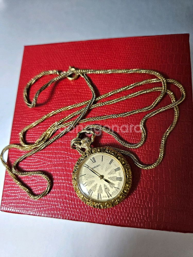 세이코 올금장 여성용 수동 태엽식 목걸이 시계 /JAP--0