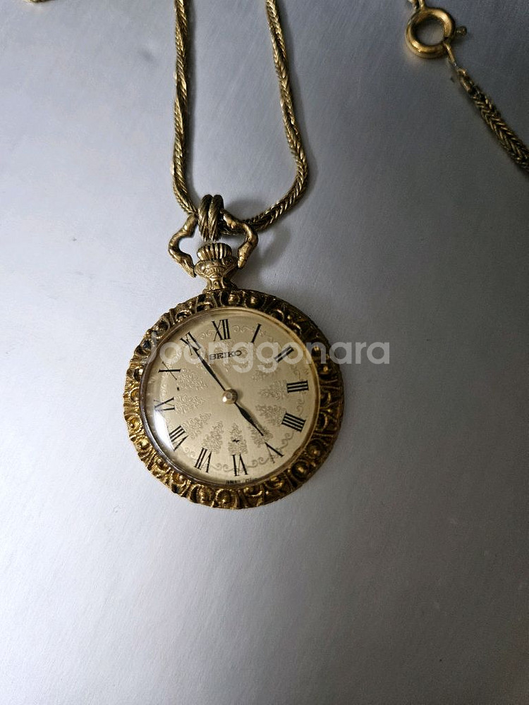 세이코 올금장 여성용 수동 태엽식 목걸이 시계 /JAP--3